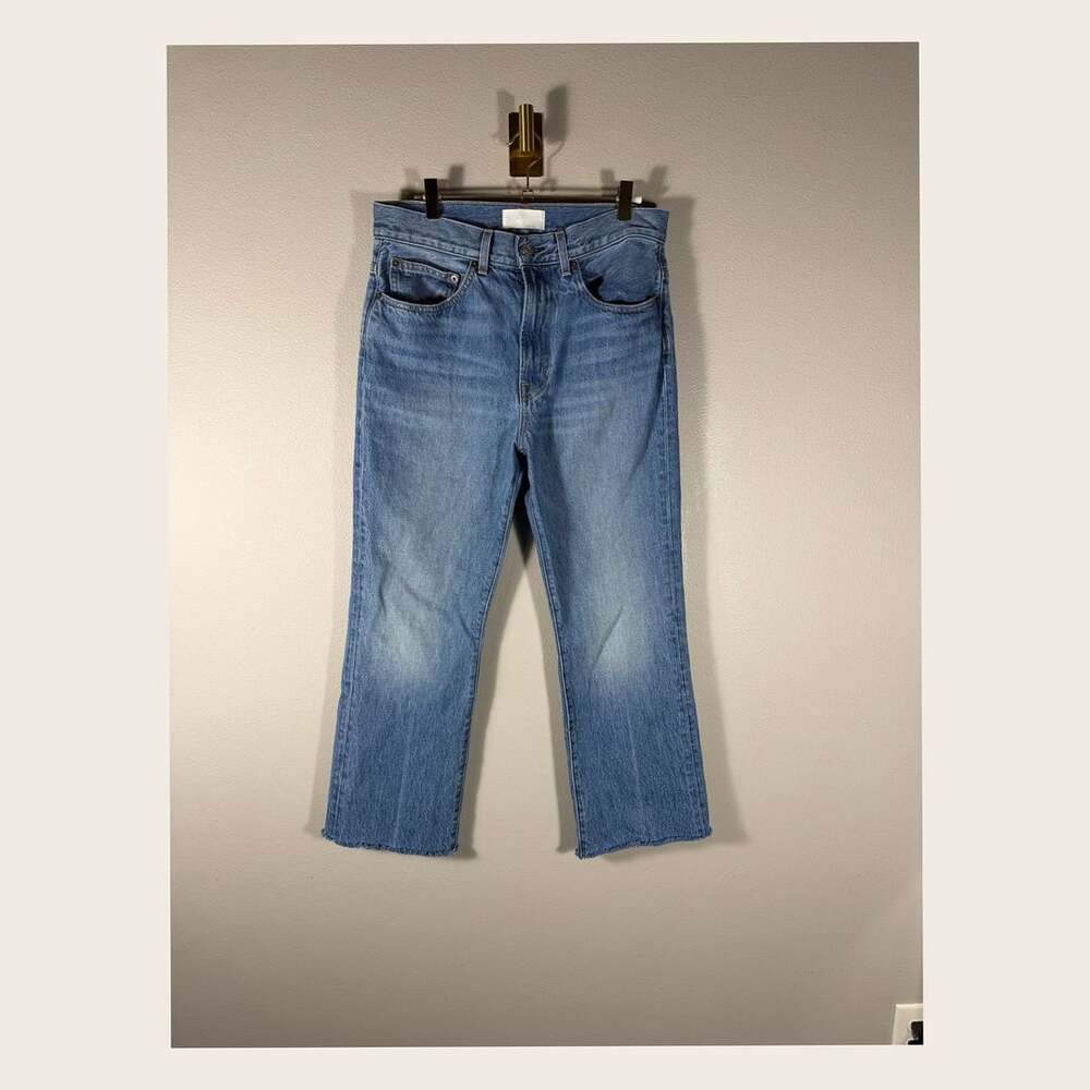 A.L.C. High-Rise Raw-Hem Straight-Leg Denim Jeans Size 28